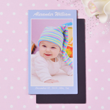 Baby Blue Personalised Photo 2x3.5 Card Size Magnet