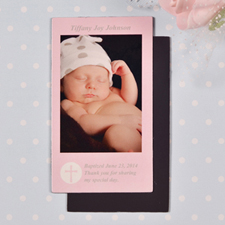 DIY Pink Baptism Photo 2x3.5 Card Size Magnet