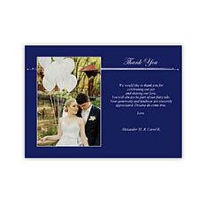 Create Your Own 5X7 Band Of Blue Thank You Card, Landscape