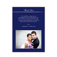 Create Your Own 5X7 Band Of Blue Thank You Card, Portrait