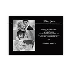 Create Your Own 5X7 Three Collage Band Of Black Thank You Card