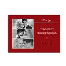 Create Your Own 5X7 Three Collage Band Of Red Thank You Card
