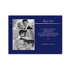 Create Your Own 5X7 Three Collage Band Of Blue Thank You Card