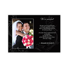 Create Your Own 5X7 Vintage Black Wedding Announcement Cards
