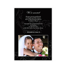 Create Your Own 5X7 Vintage Black Wedding Announcement, Portrait Cards