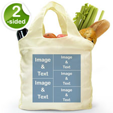 Customise 2 Sides 5 Collage Folded Shopper Bag, Elegant