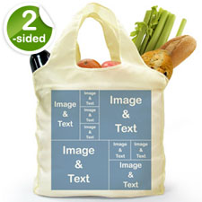 Customise 2 Sides 9 Collage Folded Shopper Bag, Modern