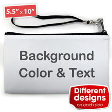 Personalised Background Colour & Text 5.5X10 (2 Side Different Image) Clutch Bag (5.5X10 Inch)