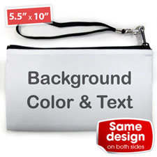 Personalised Background Colour & Text 5.5X10 (2 Side Same Image) Clutch Bag (5.5X10 Inch)