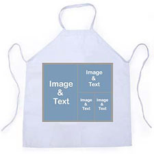 Four Collage Silver Grey Personalised Adult Apron
