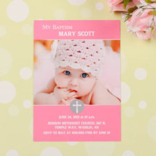 Print Your Own Elegant Cross – Princess Baptism Photo Invitation Cards