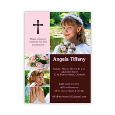 Print Your Own Elegant Cross  Princess Collage Communication Invitation Cards