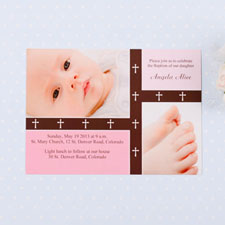 Print Your Own Crossing Bands – Tea Rose Baptism Collage Invitation Cards
