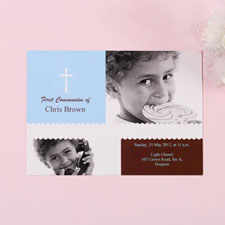 Print Your Own Blue Cross Collage Communication Invitation Cards