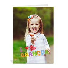 Custom Printed I Heart Grandpa Greeting Card