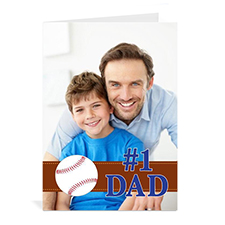 Custom Printed #1 Dad Greeting Card