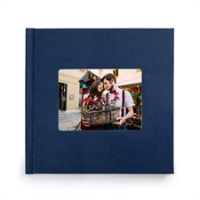 Personalised 12X12 Navy Linen Hard Cover Photo Book