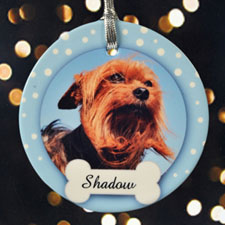 Dog Bone Personalised Photo Porcelain Ornament