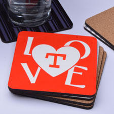 Love Personalised Cork Coaster
