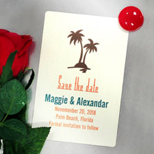 Personalised Palm Tree Save The Date Photo Magnets