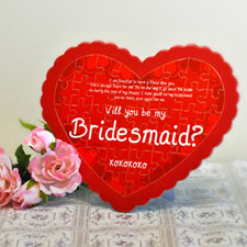Bridesmaid Personalised Heart Shape Puzzle