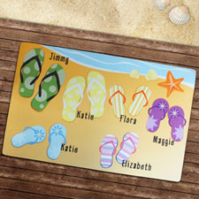 Create Your Own Personalised Flip Flops Family Welcome Door Mat