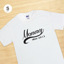 Custom Print Mommy White Adult Small T Shirt