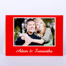 Custom Classic Red Photo Wedding Cards, 5X7 Folded