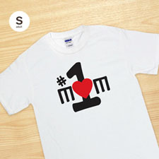 Custom Print #1 Mom White Adult Small T Shirt