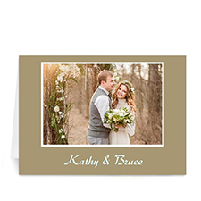 Custom Gold Photo Wedding Cards, 5X7 Folded
