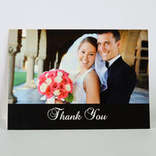 Custom Classic Black Wedding Photo Cards, 5X7 Folded Simple