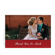 Custom Classic Red Wedding Photo Cards, 5X7 Folded Simple