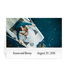 Custom Classic White Wedding Photo Cards, 5X7 Folded Simple