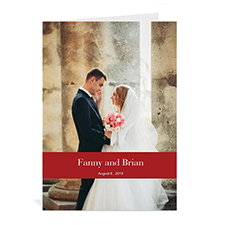 Custom Classic Red Wedding Photo Cards, 5X7 Portrait Folded Causal