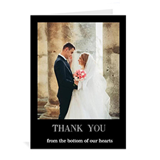 Custom Classic Black Wedding Photo Cards, 5X7 Portrait Folded