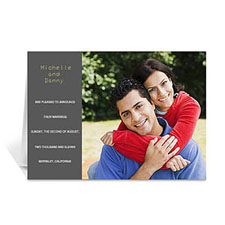 Personalised Classic Grey Wedding Photo Cards, 5X7 Folded Modern