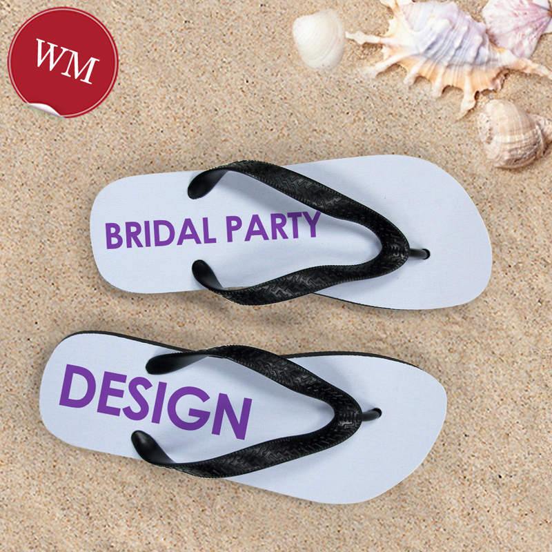 personalised bride flip flops