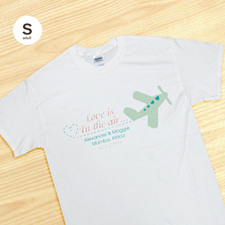 Custom Wedding Air Plane personalised, Adult Small T Shirt