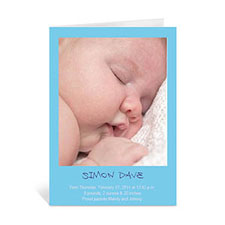 Personalised Baby Blue Photo Cards, 5