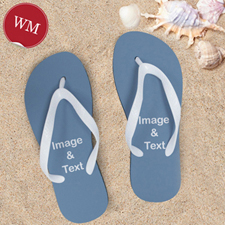 Make My Own Two Images Women Medium Colour White Flip Flop Sandals