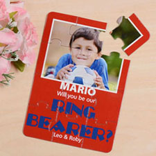 Personalised Red Will You Be My Page Boys Invitation Puzzle