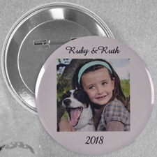 White Border Image Personalised Button Pin, 2.25