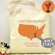 Personalised Us Map Wedding Tote  Martinez Bag