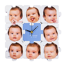 Nine Photos Personalised Puzzle Clock