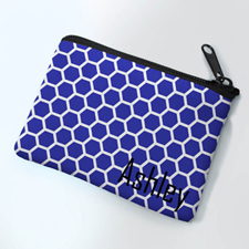Personalised Navy Honeycomb Small Coin Purse 3.5