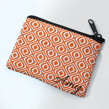 Personalised Orange Ogee Small Coin Purse 3.5