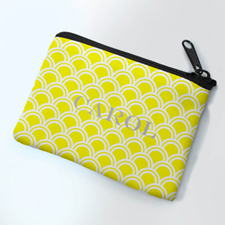 Personalised Yellow Fan Small Coin Purse 3.5