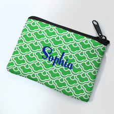 Personalised Forest Green Scallop Small Coin Purse 3.5