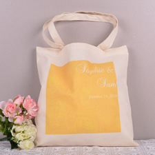 Yellow Floral Pattern Personalised Wedding Tote Bag