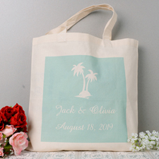 Palm Tree Personalised Wedding Tote Bag